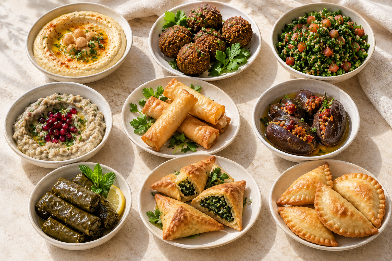 Auswahl libanesischer Mezze aus dem Bliss Restaurant